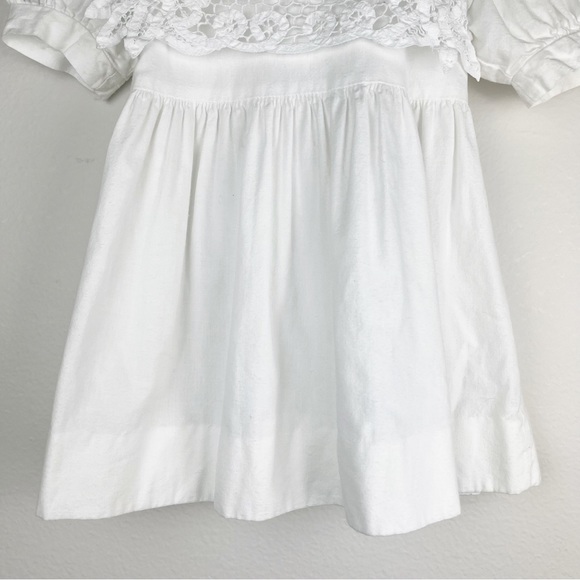 Vintage Allison Rose White Dress Eyelet Lace Bib Collar Size 2T - Picture 2 of 12
